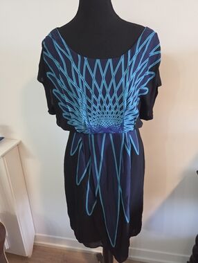 Tibi silk geometric dress Sz 10